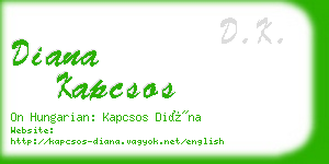 diana kapcsos business card